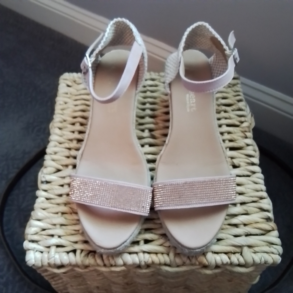 Paseart Rose Pink Espadrille Wedge Sandals - 40/9-9.5